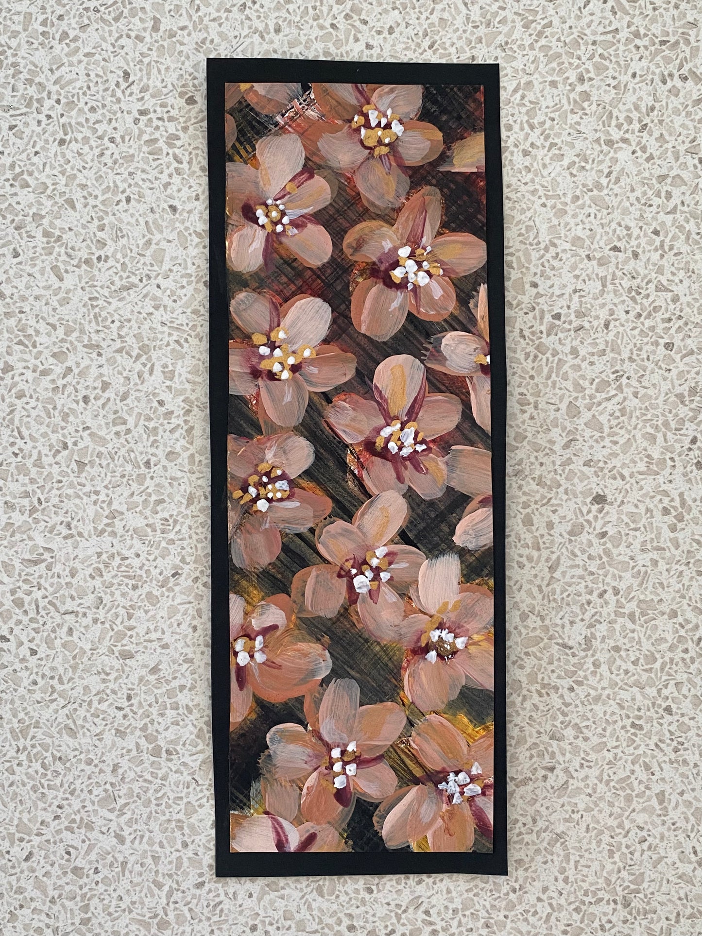 Pink flower bookmark